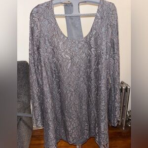 Chaser Gray Lace Mini Dress